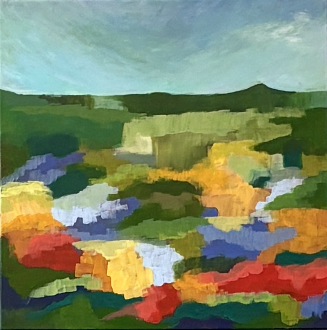 Sommerlandskab II, 60 cm x 60 cm, aktyl på lærred